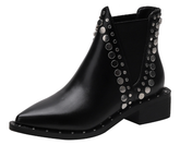 Botines de piel con tachuelas elásticas